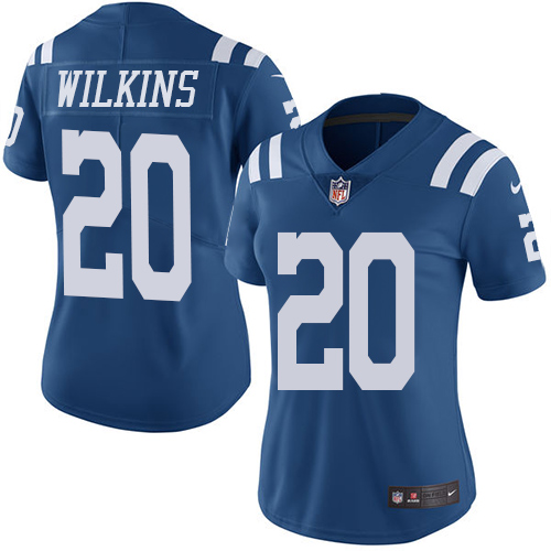 Indianapolis Colts #20 Limited Jordan Wilkins Royal Blue Nike NFL Women Rush Vapor Untouchable Jersey->indianapolis colts->NFL Jersey